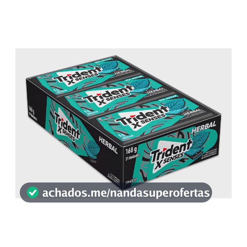 Trident Chiclete Sabor Herbal Sem Açucar 21 unidades de 8g