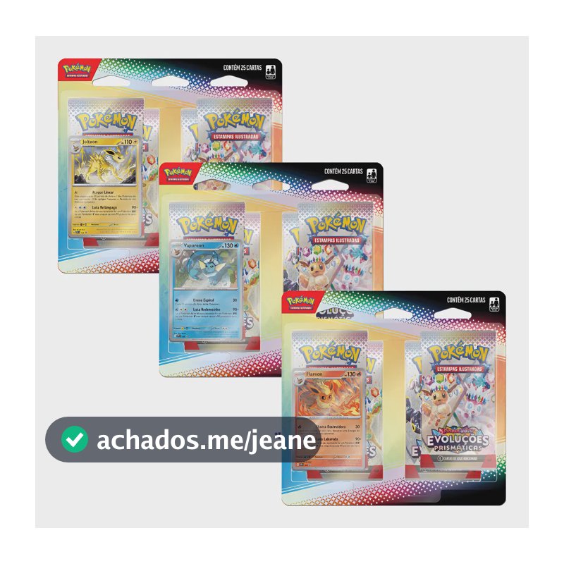 3 Blister Quádruplo Pokémon Evoluções Prismáticas - Copag Evoluções Prismáticas Português