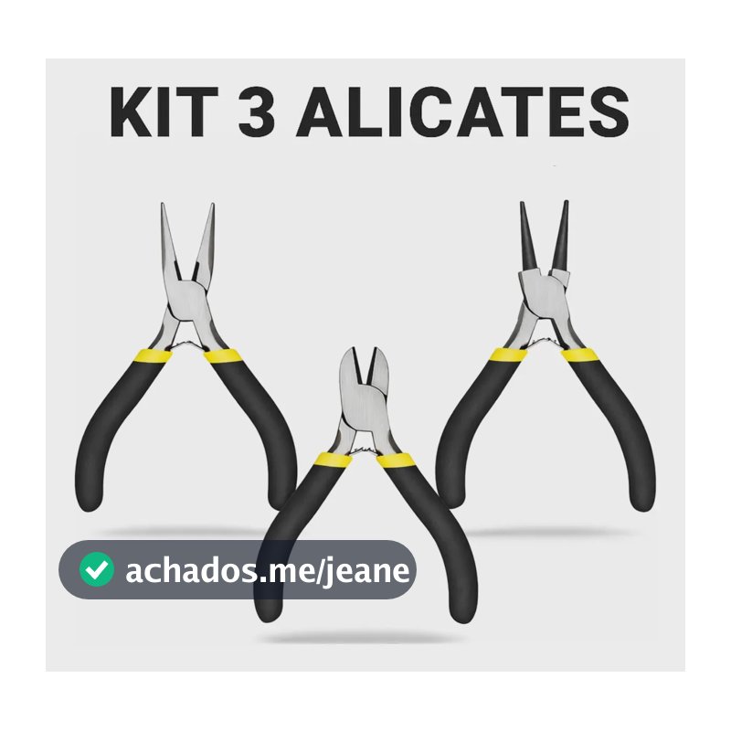 Kit 3 Mini Alicates Bico Corte Universal Para Bijuteria Artesanato Eletrônica Ferramenta Precisão Antiderrapante VBS Brasil