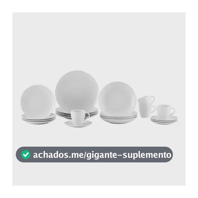 Jogo De Jantar Tramontina Porcelana Silvia 20 Peças Branco Lisa