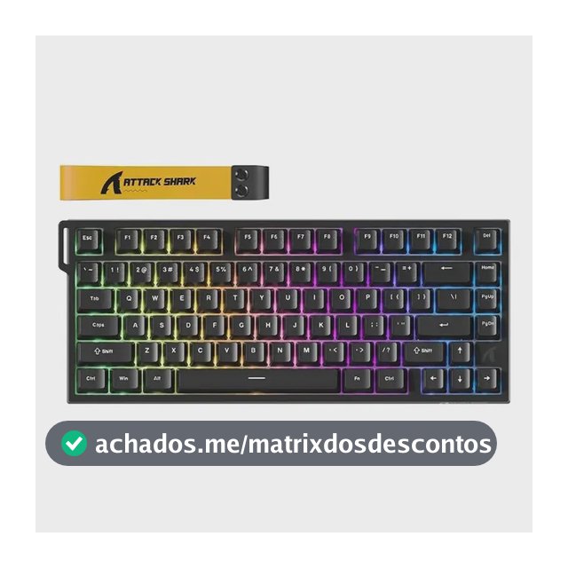 Teclado Mecânico Attack Shark R82he 8000hz Gamer Preto Inglês Us