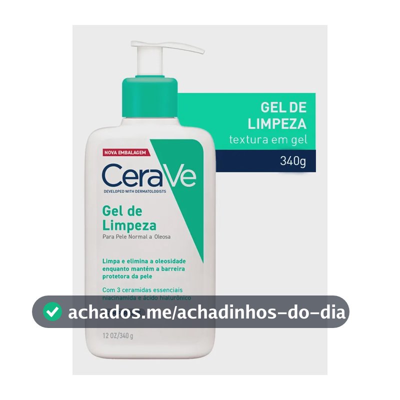 Gel de Limpeza Facial Pele Oleosa 3 Ceramidas e Niacinamida CeraVe 340g