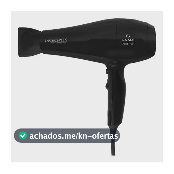Secador de Cabelo Gama Italy Eleganza Plus 2100W Ceramic Ion Preto Profissional
