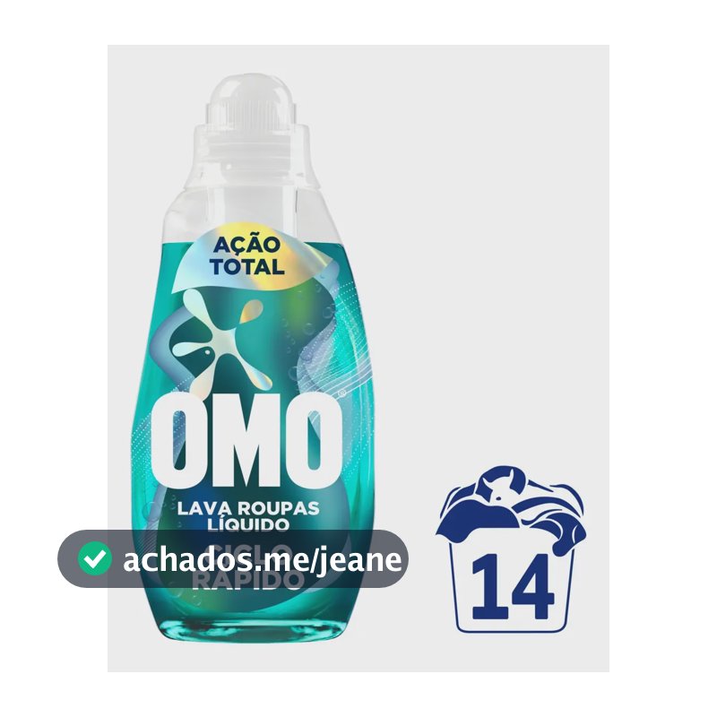 Lava-roupas Líquido Omo Ciclo Rápido Ação Total 750ml