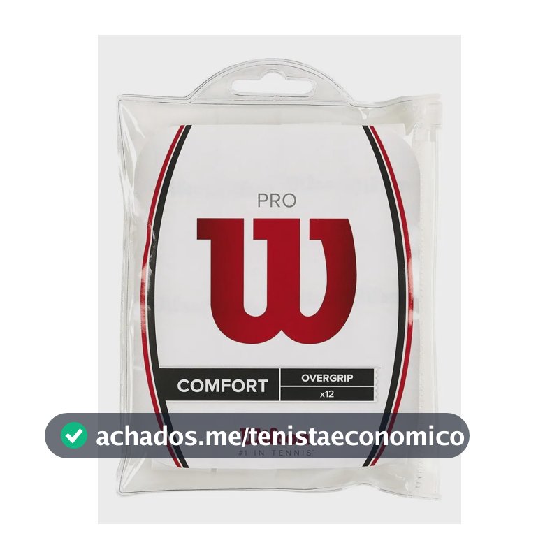 Overgrip Wilson Profile Comfort Branco 12 Unidades Para Raquete de Tênis e Beach Tennis