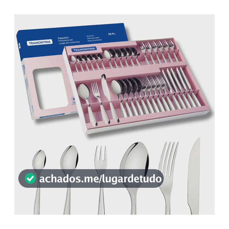 Inox Faqueiro Laguna Tramontina 36 Peças Churrasco Brilhoso