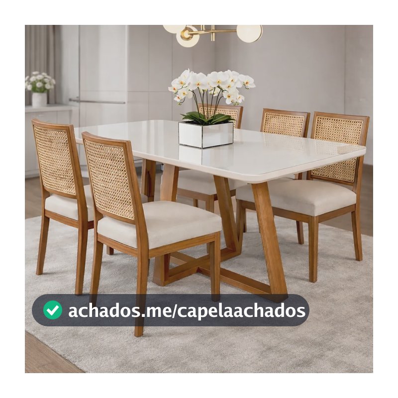Mesa De Jantar Sala Cozinha Madeira 1,20x0,80 Cm Rt Mobilia Off White Marrom-claro
