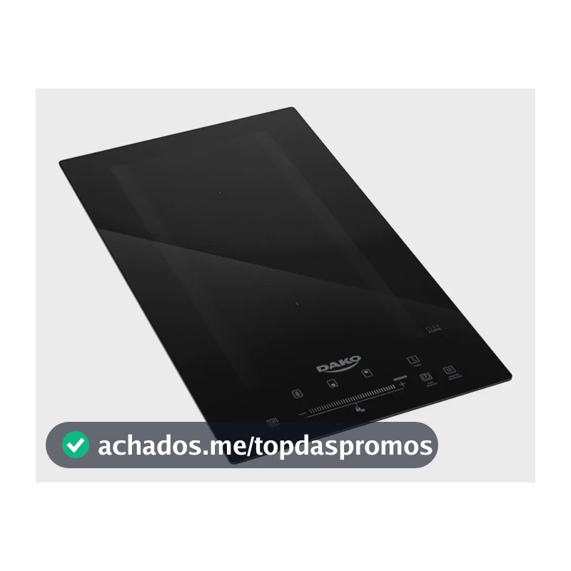 Cooktop De Indução 2 Bocas Dako Com Zona Flexível e 9 Níveis de Potência Mais Turbo