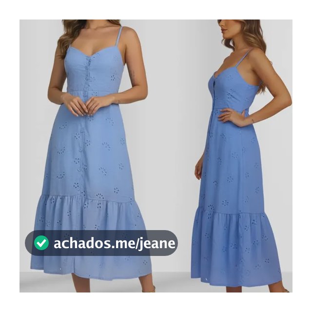 Vestido Midi Feminino C/ Botoes  Alça Fina Eleganteprimavera