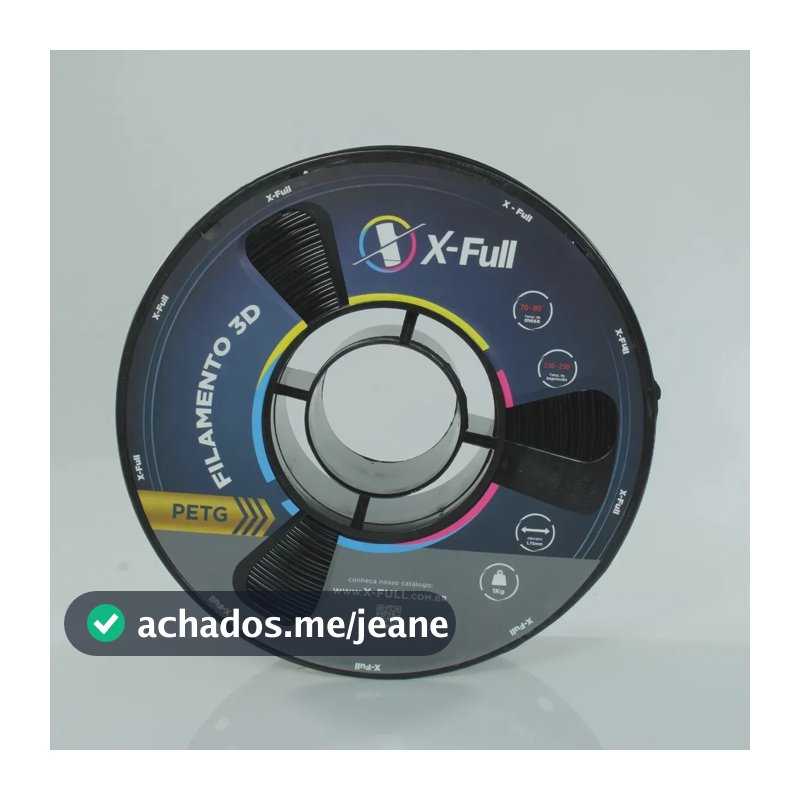 Filamento 3D X-Full PETG Preto 1kg 1,75mm