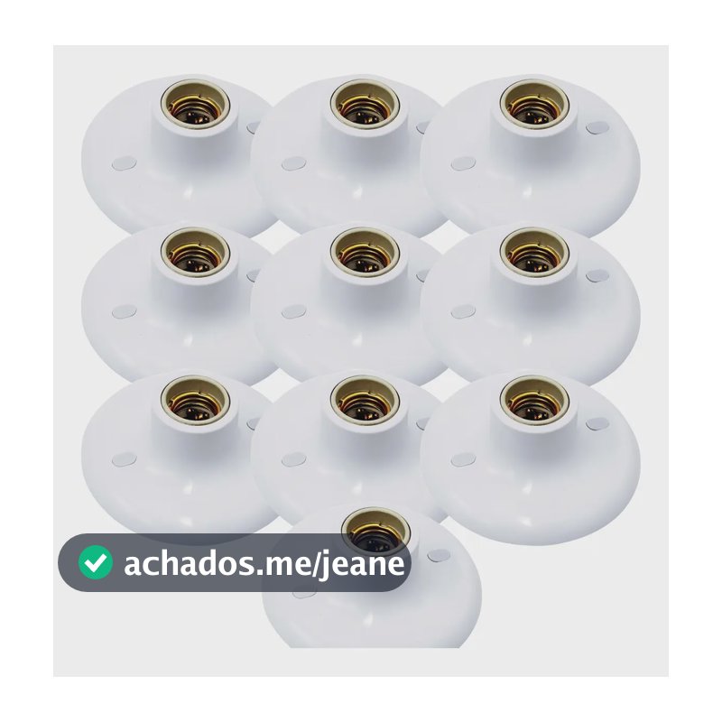 Kit 5 Plafon Branco Redondo Bocal E27 Suporte Lâmpada Paflon Branco