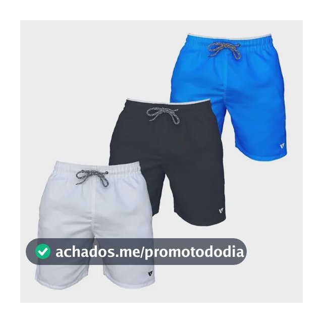 Kit 3 Bermudas Shorts Lisos Masculino Academia Fitnes Treino