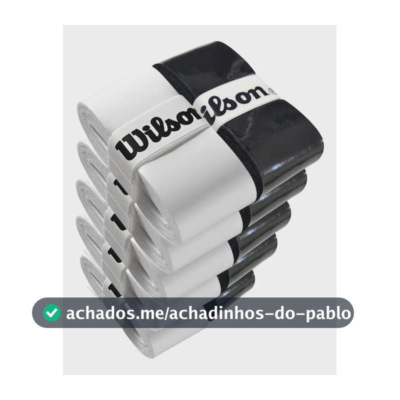 Kit 10 Overgrip Wilson Para Beach Tennis Padel Pickleball Cor 5 Branco 5 Preto Lisos
