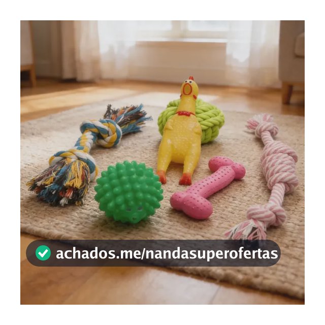Kit 6 Brinquedos Mordedores Pet Filhotes Dentição Limpa Dent