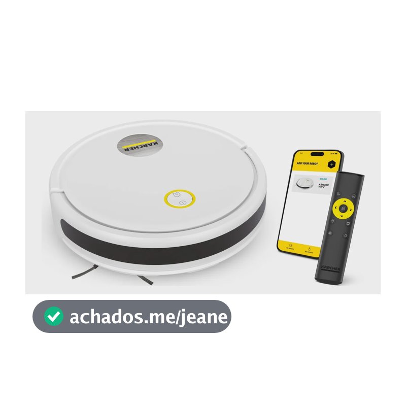 Robô Aspirador de Pó Kärcher RCV 2 com Navegação e Controle Remoto – Bivolt.