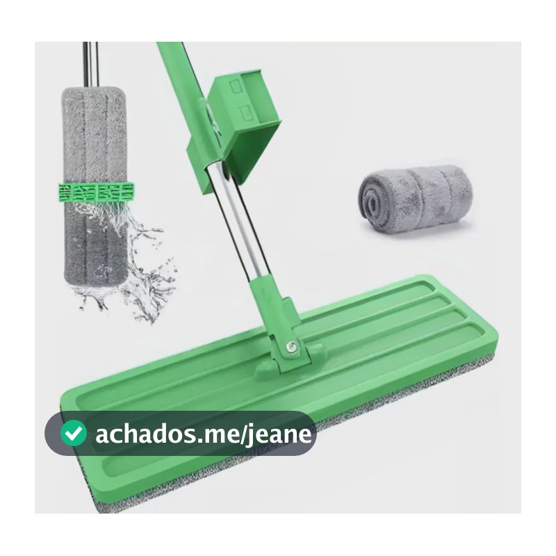 Mop Esfregão Limpeza Inluss Smart Giratório 2 Refis Verde