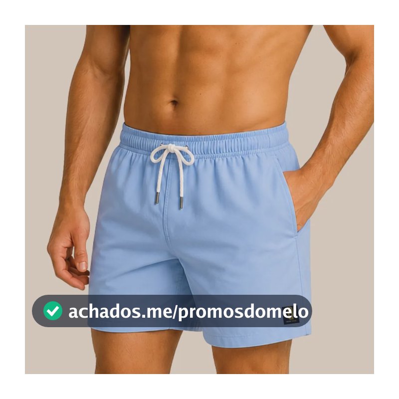 Short Masculino Neon Bermuda Praia Mauricinho Jr Rf. 001 Azul-celeste G