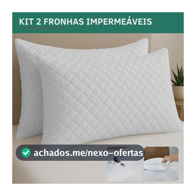 Kit 2 Capa Travesseiro Impermeavel Fronha Resistente Matelado Travesseiro Branco