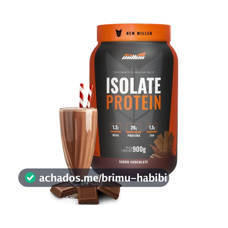 Proteína bovina isolada New Millen Whey Zero Isolate em pó sabor Chocolate x 900g