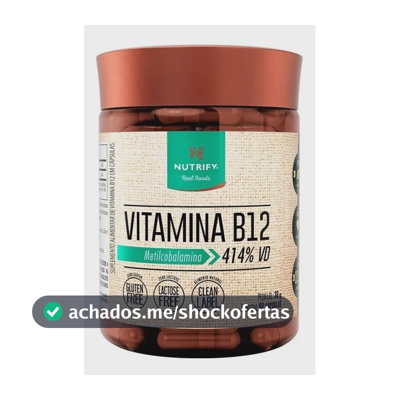 Vitamina B12 Nutrify Vitamina e Minerais em cápsula Sem sabor x 36g de 60 un