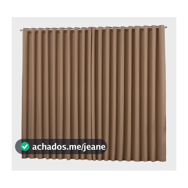 Cortina Blackout Tecido 6,00x2,30 Para Varão Cor Avelã