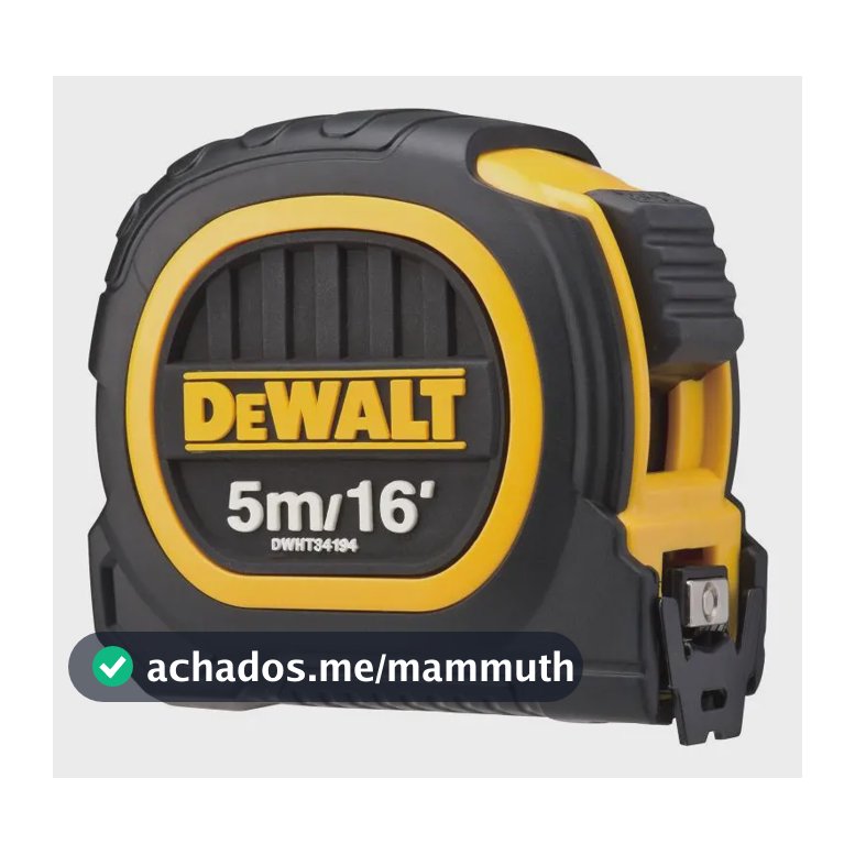 Trena Emborrachada de Bolso Dewalt Modelo DWHT34194L com Gancho Magnético 5M