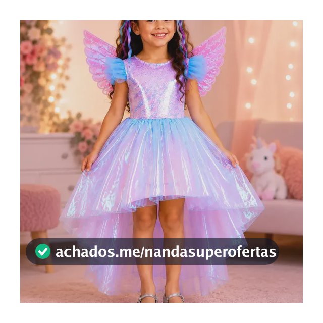 Fantasia Feminina Infantil Luxo Unicornio Completa Promo