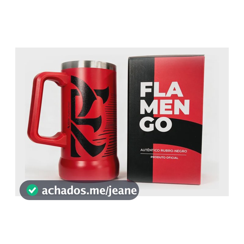 Caneca Térmica Flamengo Oficial 700ml Metal Com Alça Allmix