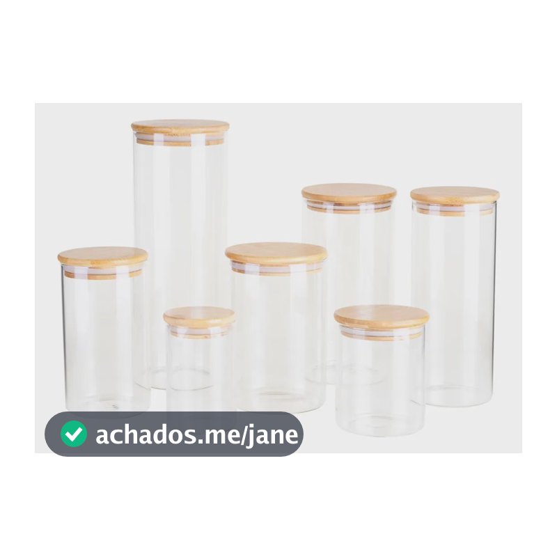 Potes De Vidro Hermético Brinox Ekko 7 Peças Tampa Redonda Transparente