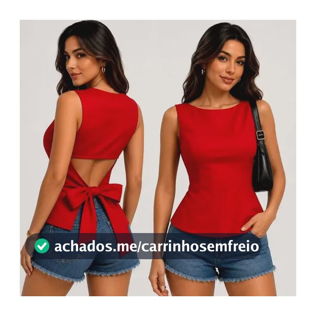 Blusa Feminina Peplum Elegante Amarração Costas