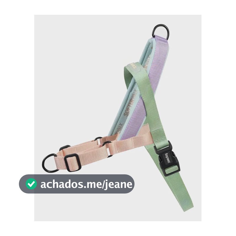 Peitoral Antipuxão Zee.Dog Softer Walk Cachorro Tamanho G Rosa Verde Salmão