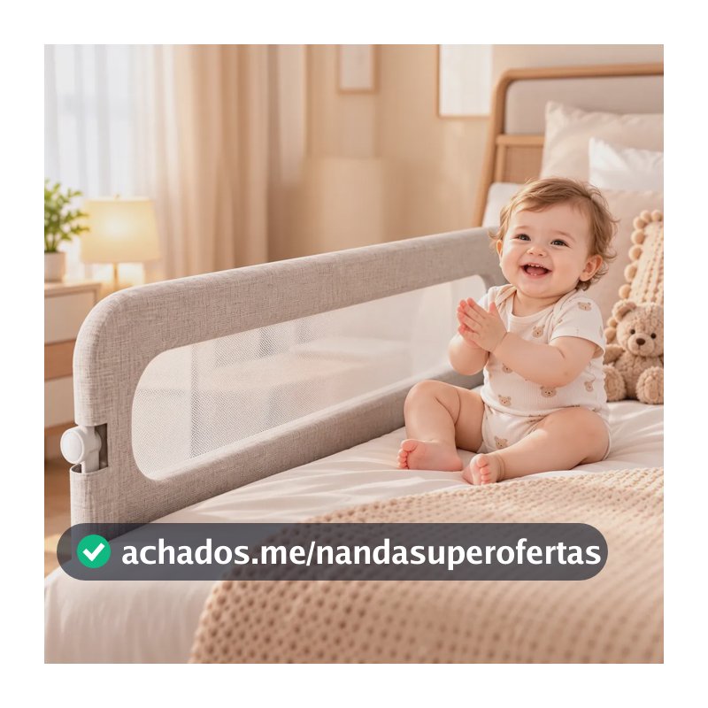 Grade De Cama De Proteção Para Criança Idoso Bebê 120x60 Cm Cinza