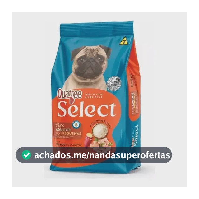 Ração Quatree Select Cães Adultos R.p Frango/arroz 10,1kg