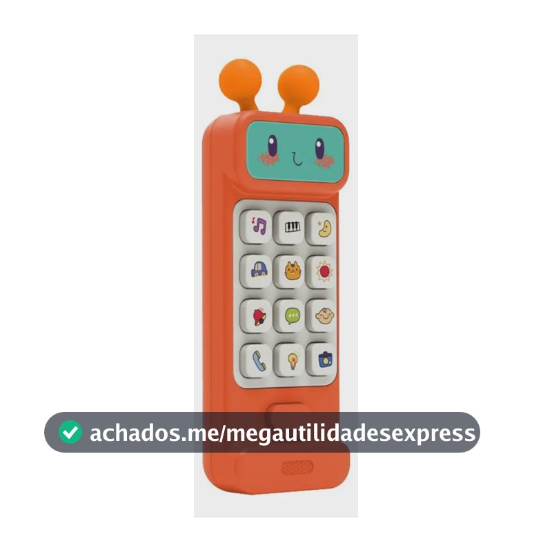 Brinquedo Infantil Baby Phone Música Luz Mordedor Polibrinq Cor Robô Laranja