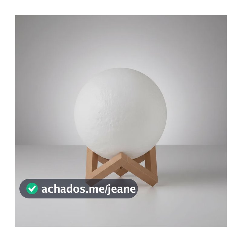 Luminária Lua Cheia  Decorativa Abajur Noturno Luz Marrom-claro Branco 9v