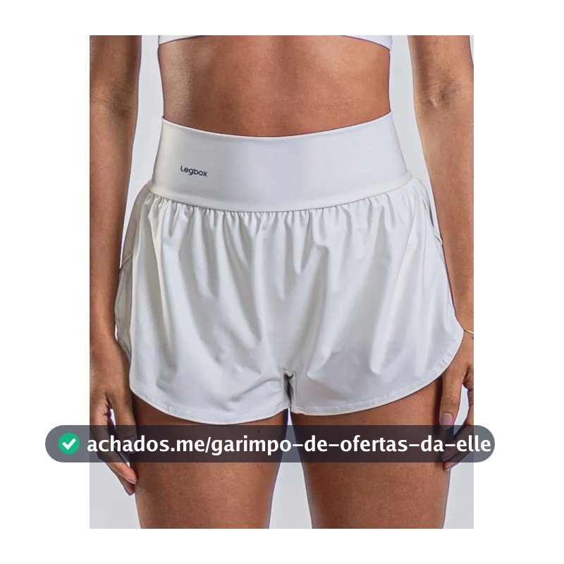 Short Corrida Duplo Feminino Legbox Academia Treino Fitness Branco Liso M