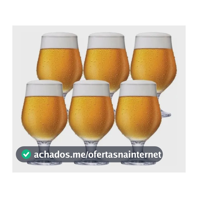 Jogo 6 Taças Cerveja Vidro Cristalino 400ml M&K Home - Bares e Restaurantes