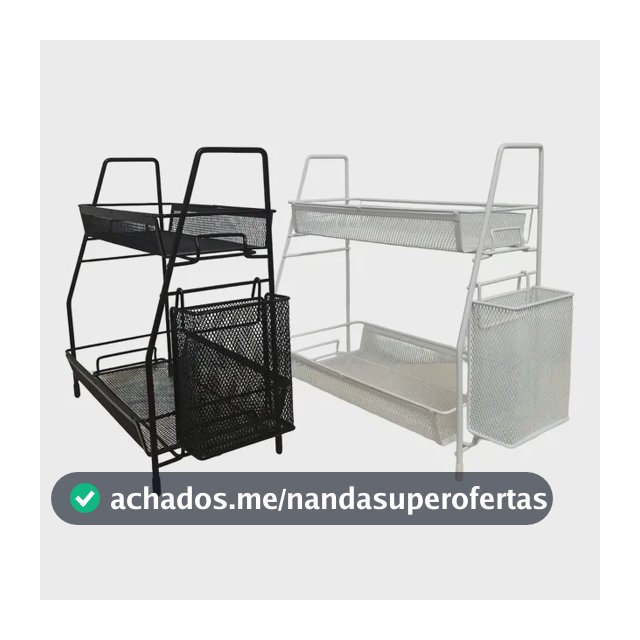 Organizador Multiuso Aramado Banheiro Cozinha Escritório Cor Branco