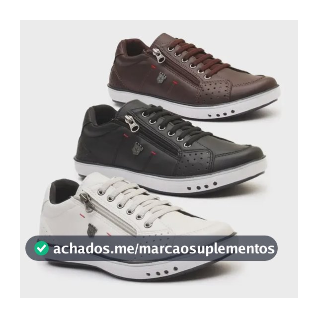 Kit 3 Pares Sapatênis Casual Flexível Confortável Social