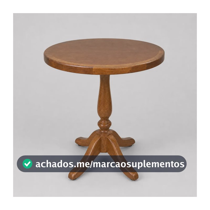 Mesa Lateral Vintage Pé Torneado Castanho Castanho