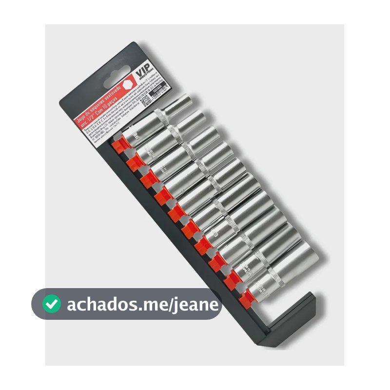 Kit Soquete Boca Longo 1/2 8mm A 19mm Aço 1/2 Pol Sextavado