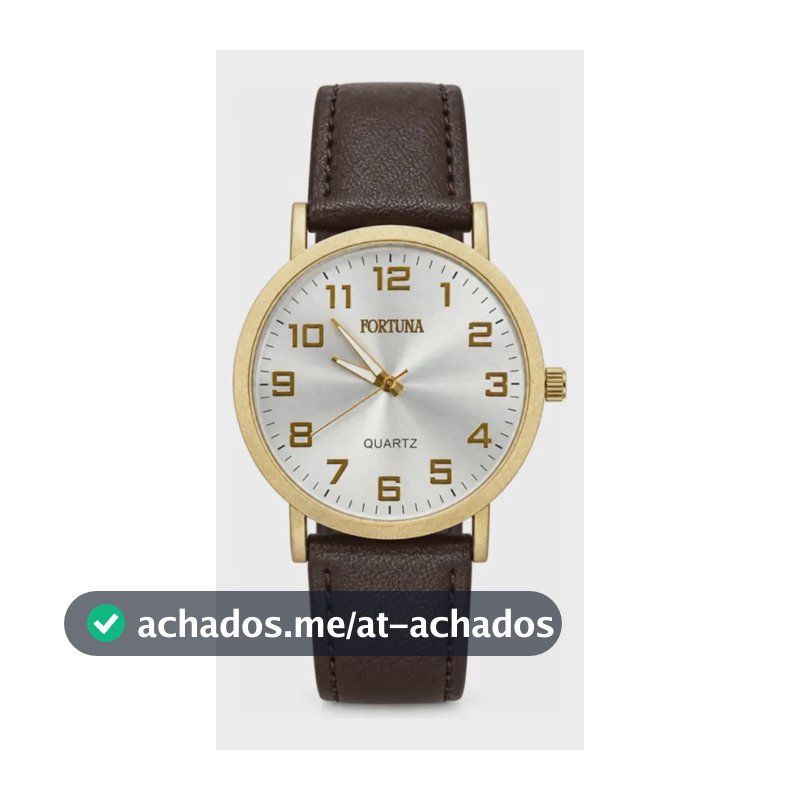 Relógio De Pulso Masculino Minimalista Old Money Fortuna Marrom Cx Dourada E Branco