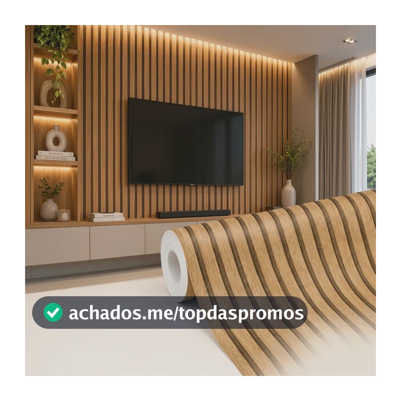 Papel De Parede Ripado Madeira Adesivo 3d Lavável Painel 5m Ripado