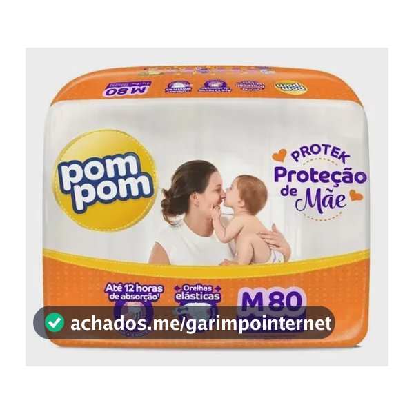 Fralda Pom Pom Derma Protek M Para Bebês de 4 a 9 kg
