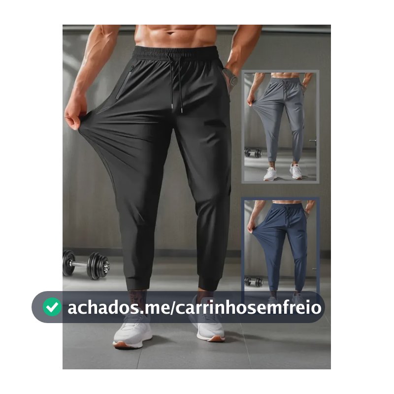 Calça Dry Fit Masculina Tecnológica Poliamida Com Elastano Preto Dry Fit Gg 46/48