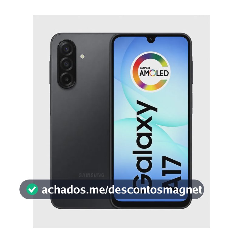Smartphone Samsung Galaxy A17 128GB (4GB Ram+4GB Ram Plus) Com IA, Câm De 50mp, Tela De 6.7, NFC, IP54 - Tela Super Amoled - Nacional - Preto