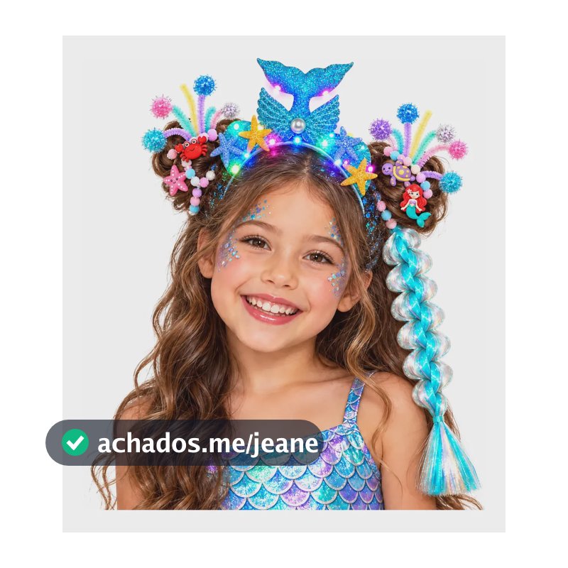 Kit Cabelo Maluco Sereia Fundo Do Mar Tiara Led 42 Itens Multicolorido