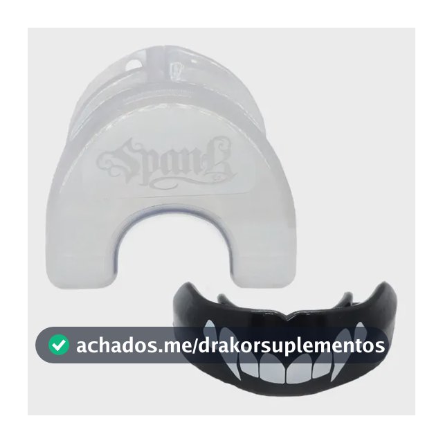 Spank Protetor Bucal Profissional Moldável com estojo VAMPIRO Boxe Muaythai Jiu-Jitsu MMA Kickboxing Futebol Basquete Esporte de Contato Preto