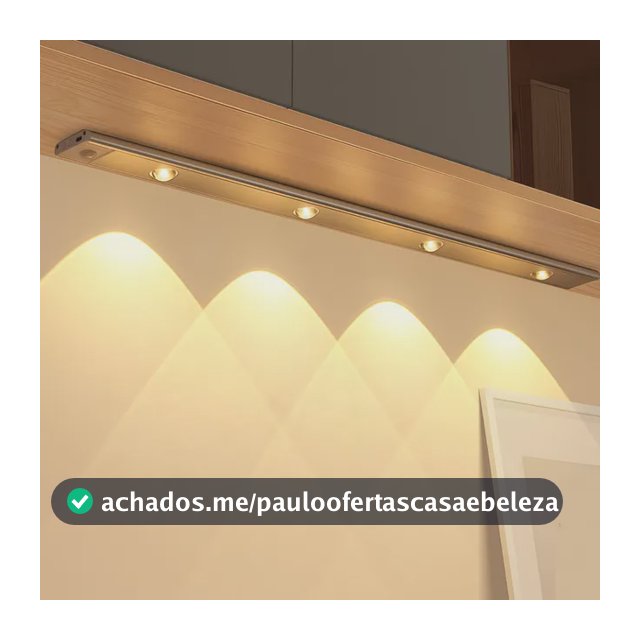 Luminária Barra Led Sensor Movimento Recarregável Armário Branco
