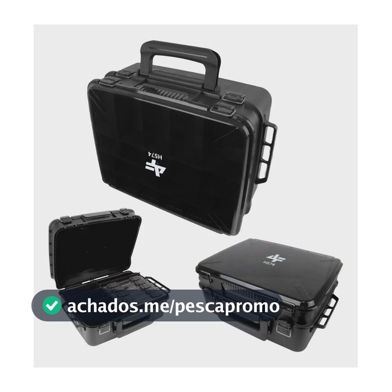 Caixa De Pesca Maleta C/ 05 Estojos Albatroz H574 Dupla Face Cor Preto